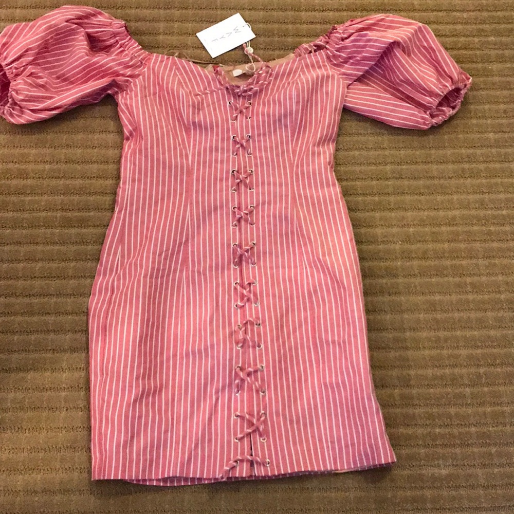 Red/white striped dress